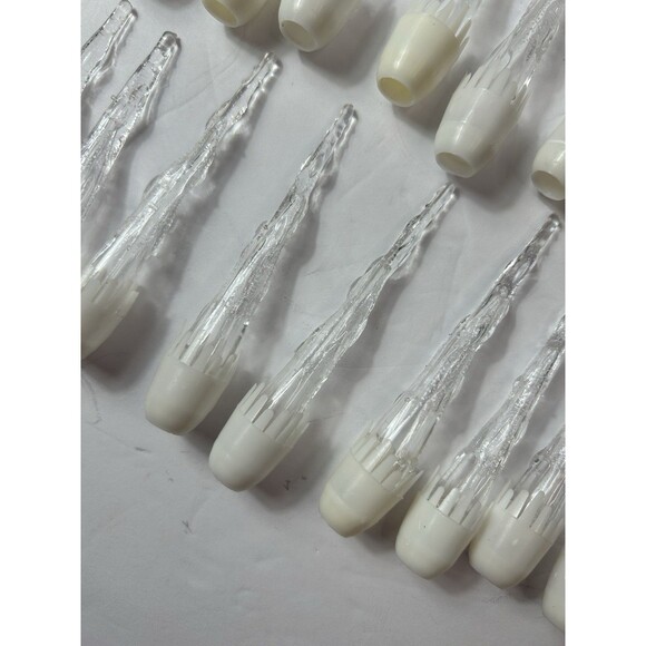 Vintage Christmas Light Icicle Slip on Covers Lot of 75 Retro Holiday Decor 4” - Picture 3 of 7
